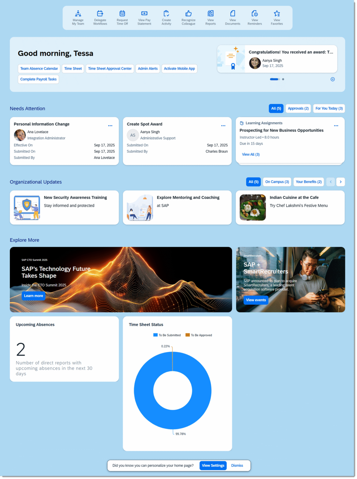 Sap Success SAP SuccessFactors H2 2025 Release: revamped homepage and AI for ...